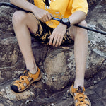 Leather Men Sandals - Men's Shoes