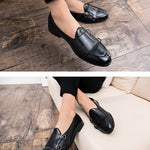 Leather Double Buckles Shoes - Men's Shoes
