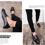 Leather Double Buckles Shoes - Men's Shoes