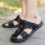 Leather Slippers - Men's Shoes