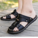 Leather Slippers - Men's Shoes