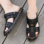 Leather Slippers - Men's Shoes