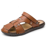 Leather Slippers - Men's Shoes