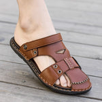 Leather Slippers - Men's Shoes
