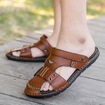 Leather Slippers - Men's Shoes