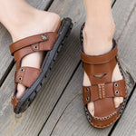 Leather Slippers - Men's Shoes